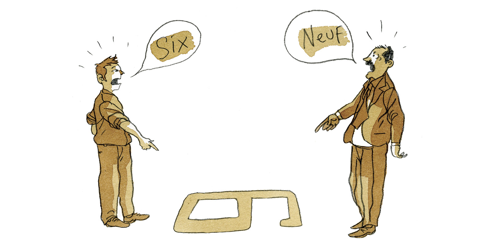 Illustration à l'aquarelle de Joël Alessandra pour l'article Ceci n'est pas un désaccord de Nicolas Ederlé