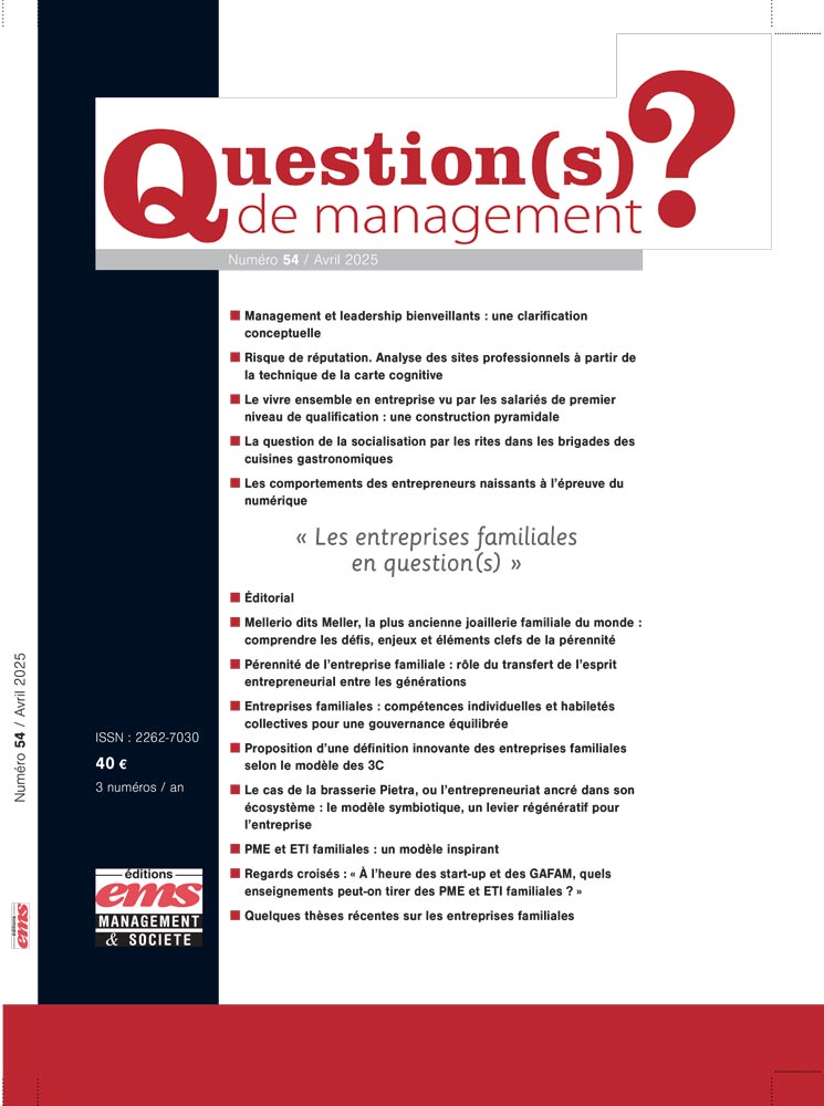 Couverture du magazine Questions de Management (numéro 54 d'avril 2025)
